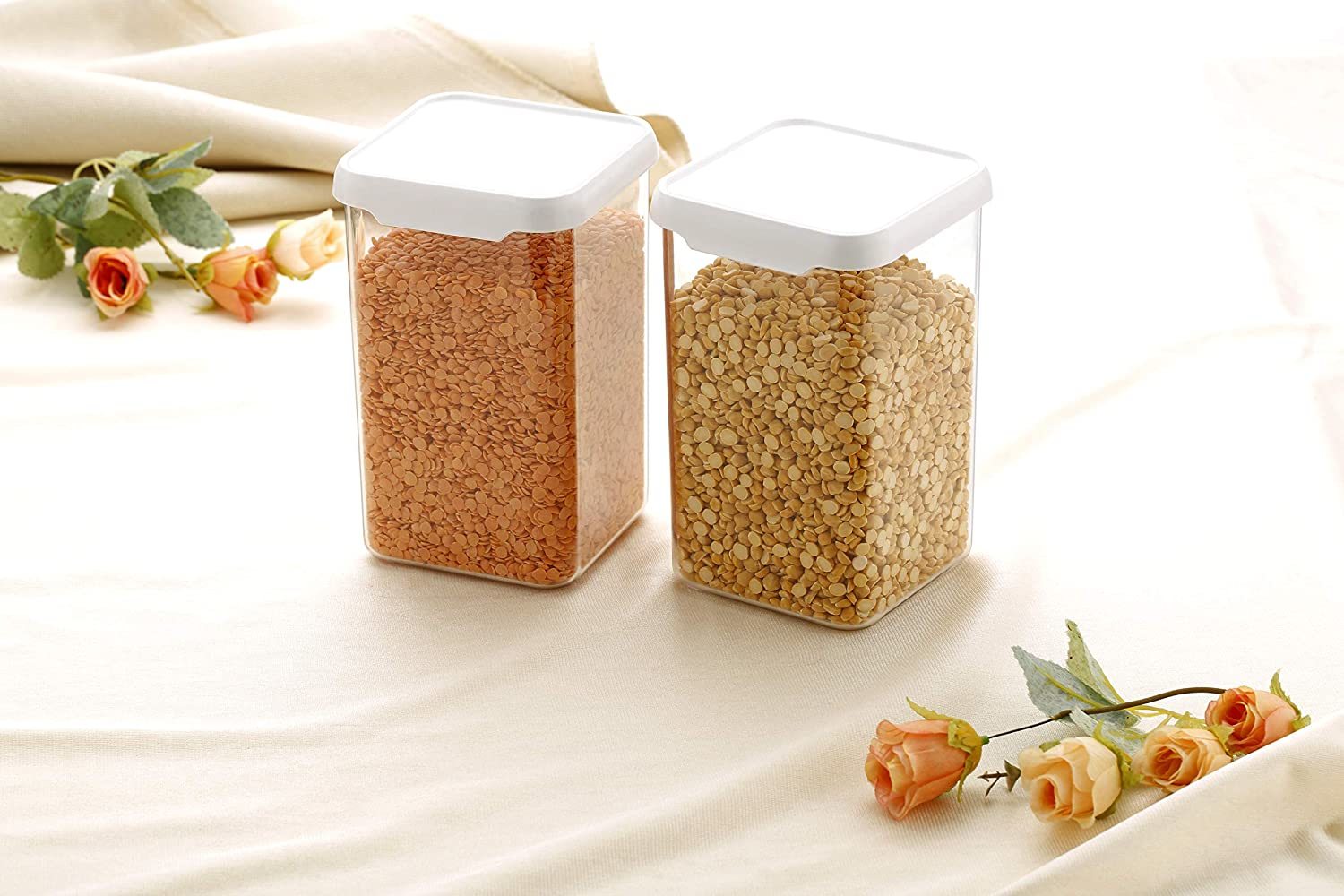 Air Tight Containers Plastic Boxes For Storage Kitchen Container Set, 1100 Ml (Pack Of 6)