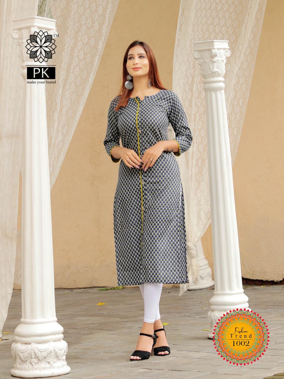 Pk Lunched By Fashion Trend Vol-1 - Heavy Rayon & Cotton Fabrics, Sizes S-4xl , 3/4 Sleeve, Washable, Printed, Ideal For All Seasons