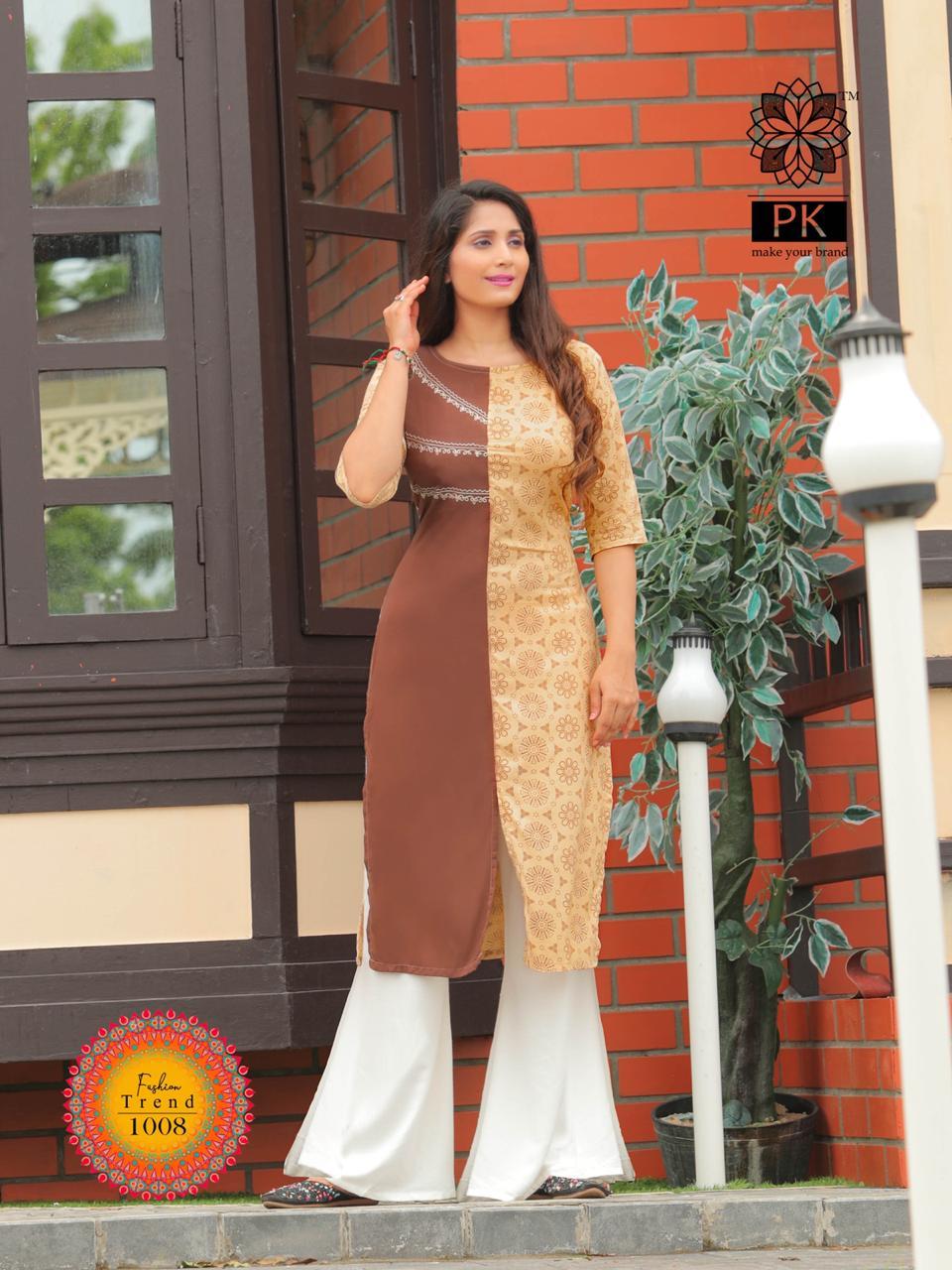 Pk Lunched By Fashion Trend Vol-1 - Heavy Rayon & Cotton Fabrics, Sizes S-4xl , 3/4 Sleeve, Washable, Printed, Ideal For All Seasons