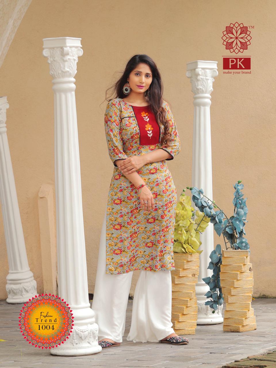 Pk Lunched By Fashion Trend Vol-1 - Heavy Rayon & Cotton Fabrics, Sizes S-4xl , 3/4 Sleeve, Washable, Printed, Ideal For All Seasons