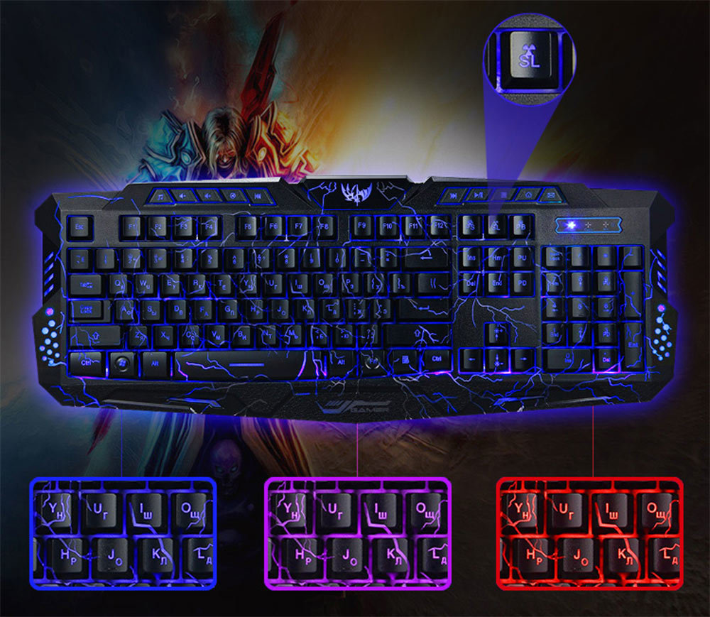 A878 Gaming Backlit Keyboard Is Designed For Game Playing Application: Big Keys