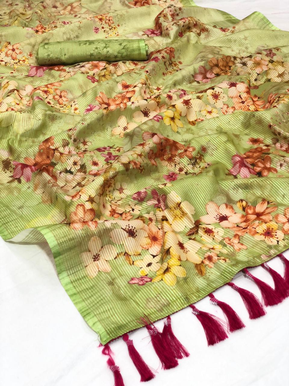 Ethnic Printed Sarees Rainbow Weaves