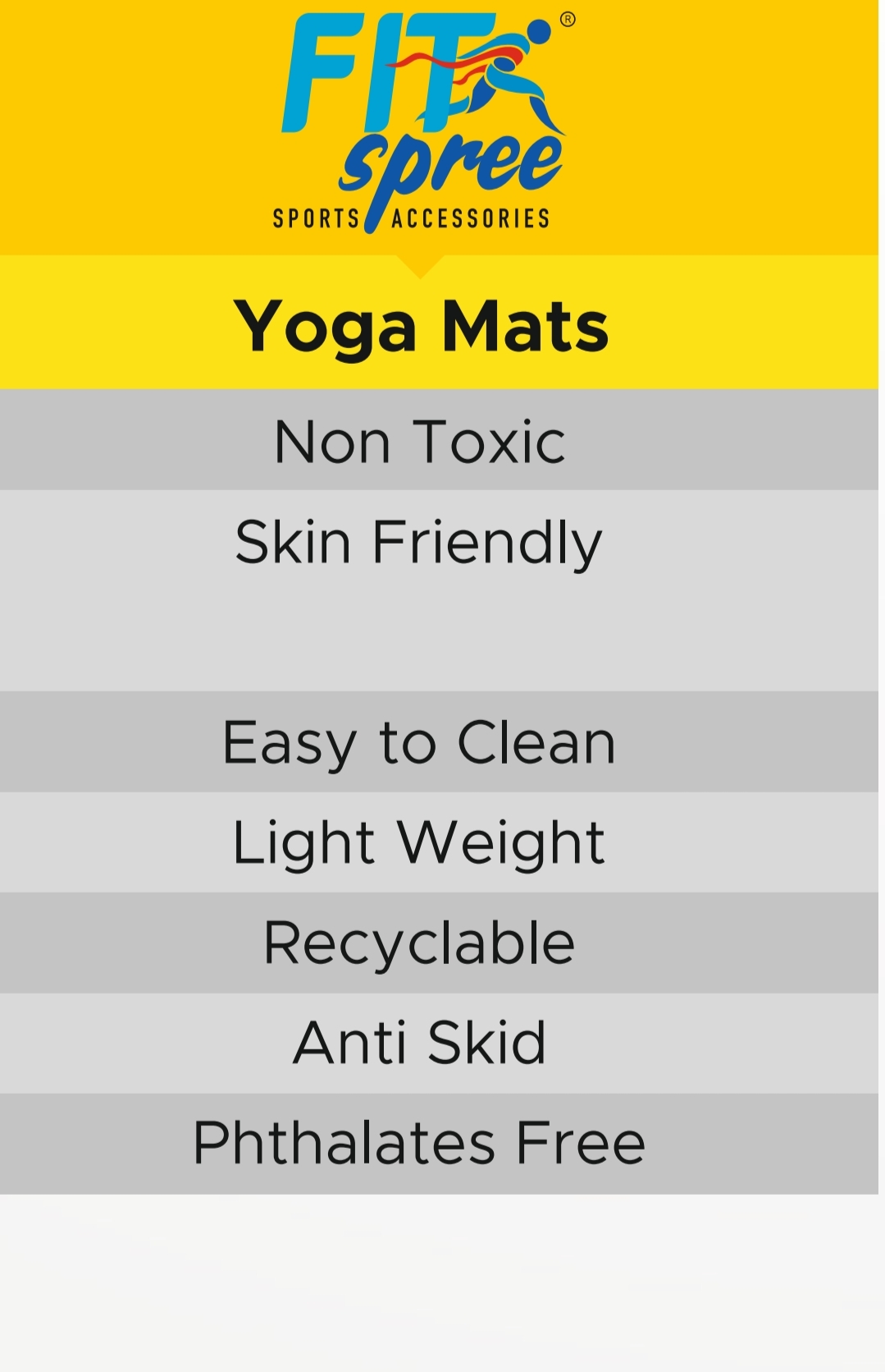 Fitsfree Yogamat - Twin Colour 5mm, Rectangle Shape, Waterproof & Dustproof Design