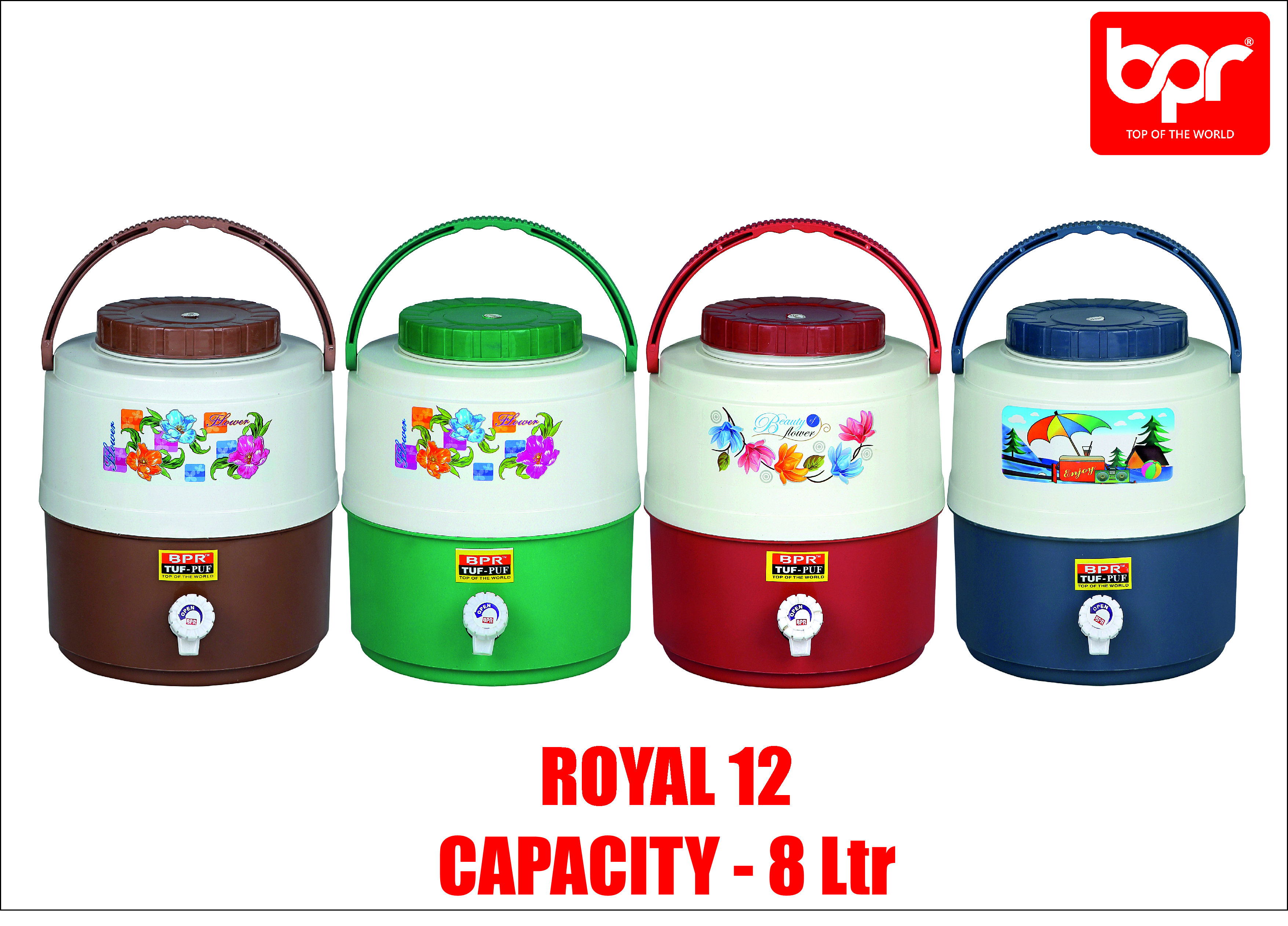 4 Colours Available - Red Water Cooler Jug
