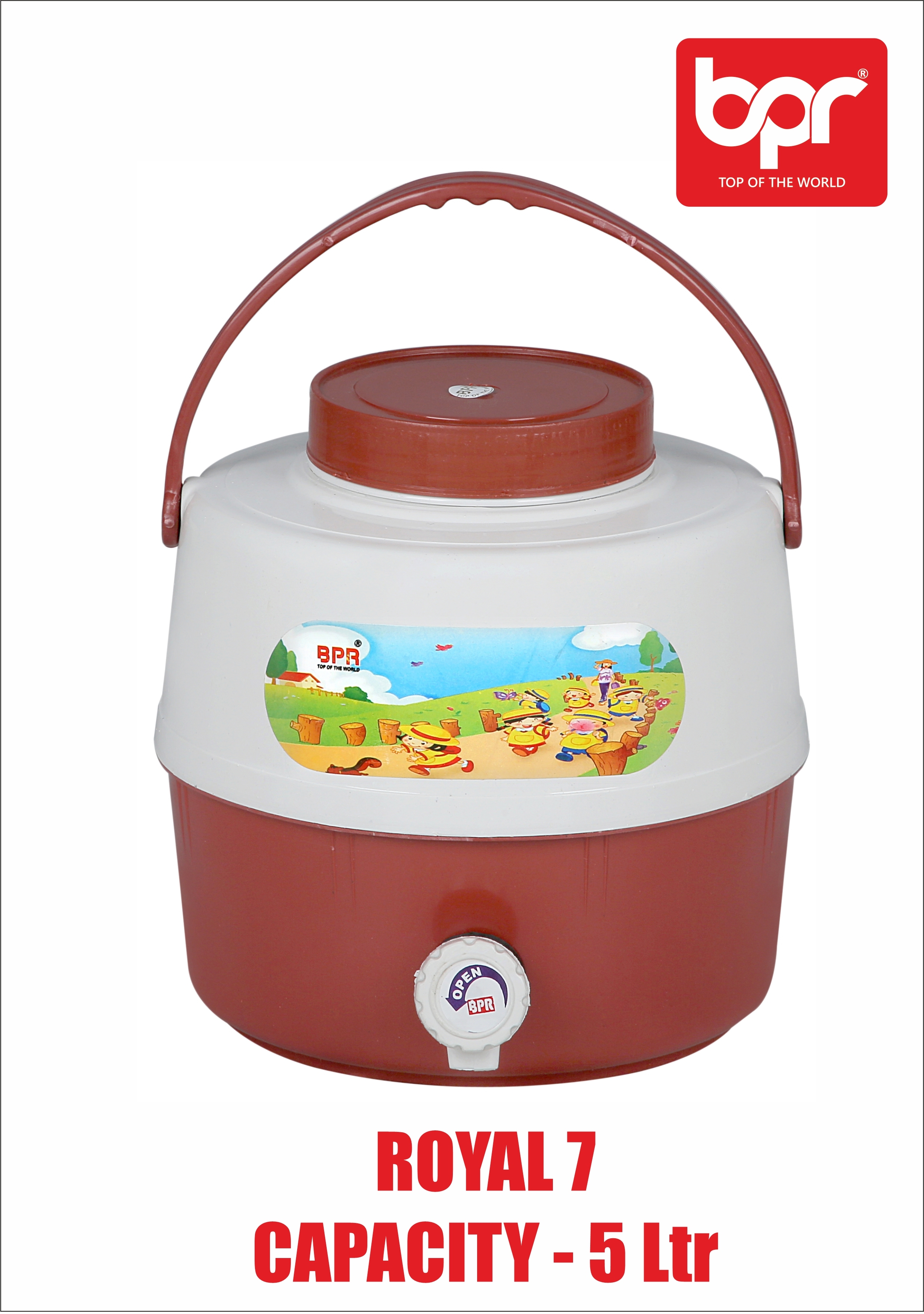 Insulated Plastic Water Jug - 5 Liter Red/blue/green | Rigid Handles 12-hour Cold Retention Lightweight Design Durable Pp Material