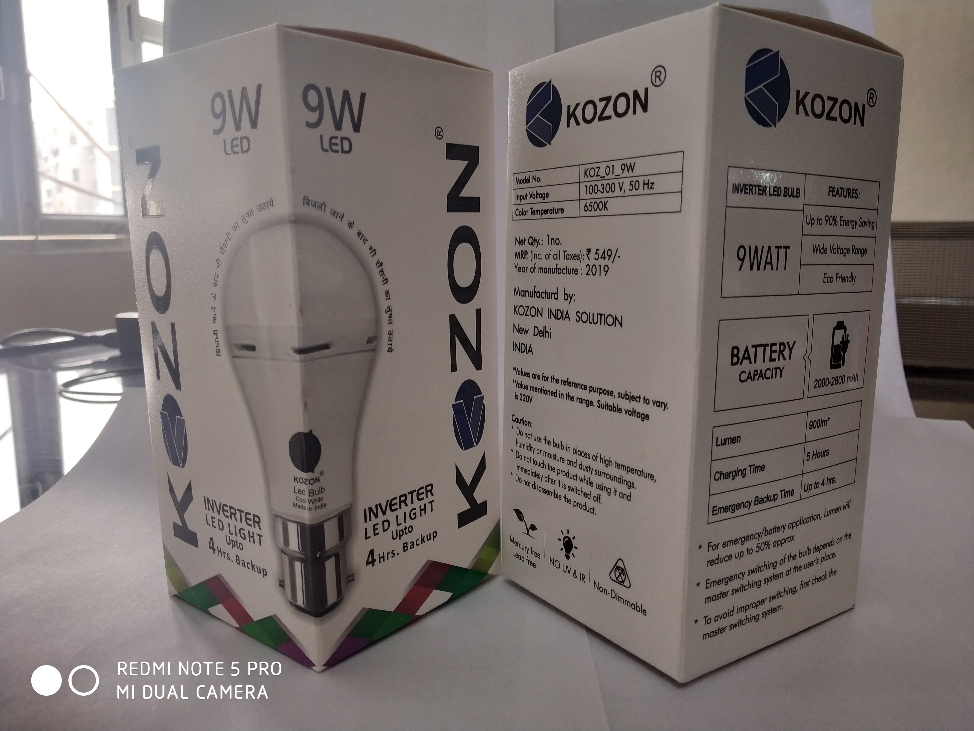 9w Rechargeable Bulb - Ceramic Body, Round Shape, White Color | Ip40 Rated, 220/240 Volt, 100 Lumens Luminous Flux, 1 Year Warranty