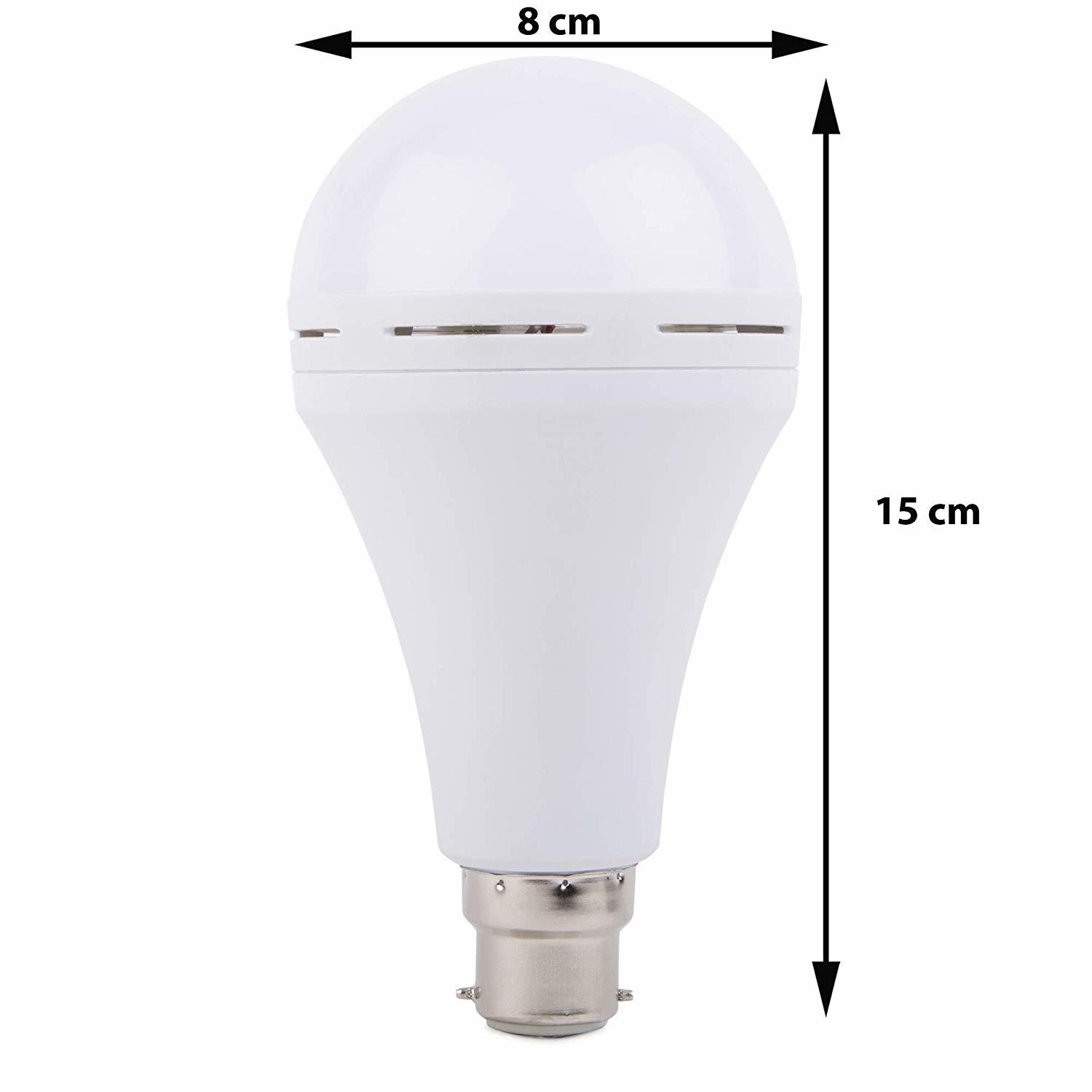 9w Rechargeable Bulb - Ceramic Body, Round Shape, White Color | Ip40 Rated, 220/240 Volt, 100 Lumens Luminous Flux, 1 Year Warranty