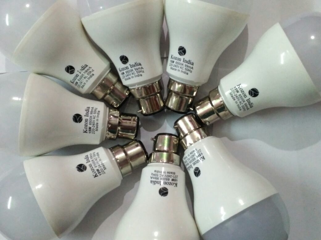 15w Led Bulb - Ceramic Body, Round Shape, Ip40 Rating, 220v Input Voltage | Voltsafe Technology, 85% Energy Saving, Long Life, Eco-friendly