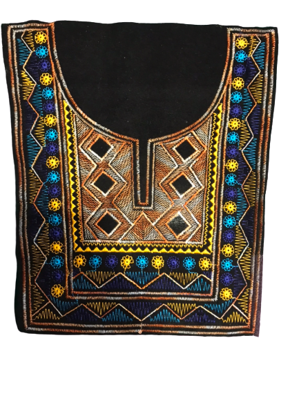Embroidery Patches - Cotton Velvet Fabric, Multicolor Embroidered Patterns | Decorative Thread Work For Customization And Crafting
