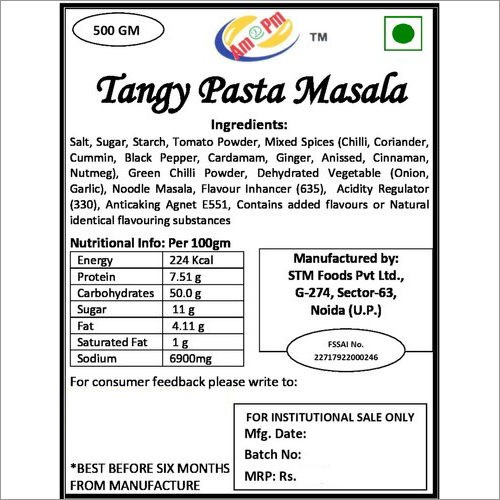 Tangy Pasta Masala Seasoning - 1 Kilogram (kg) | Keep in a Dry Place for Optimal Flavor and Freshness