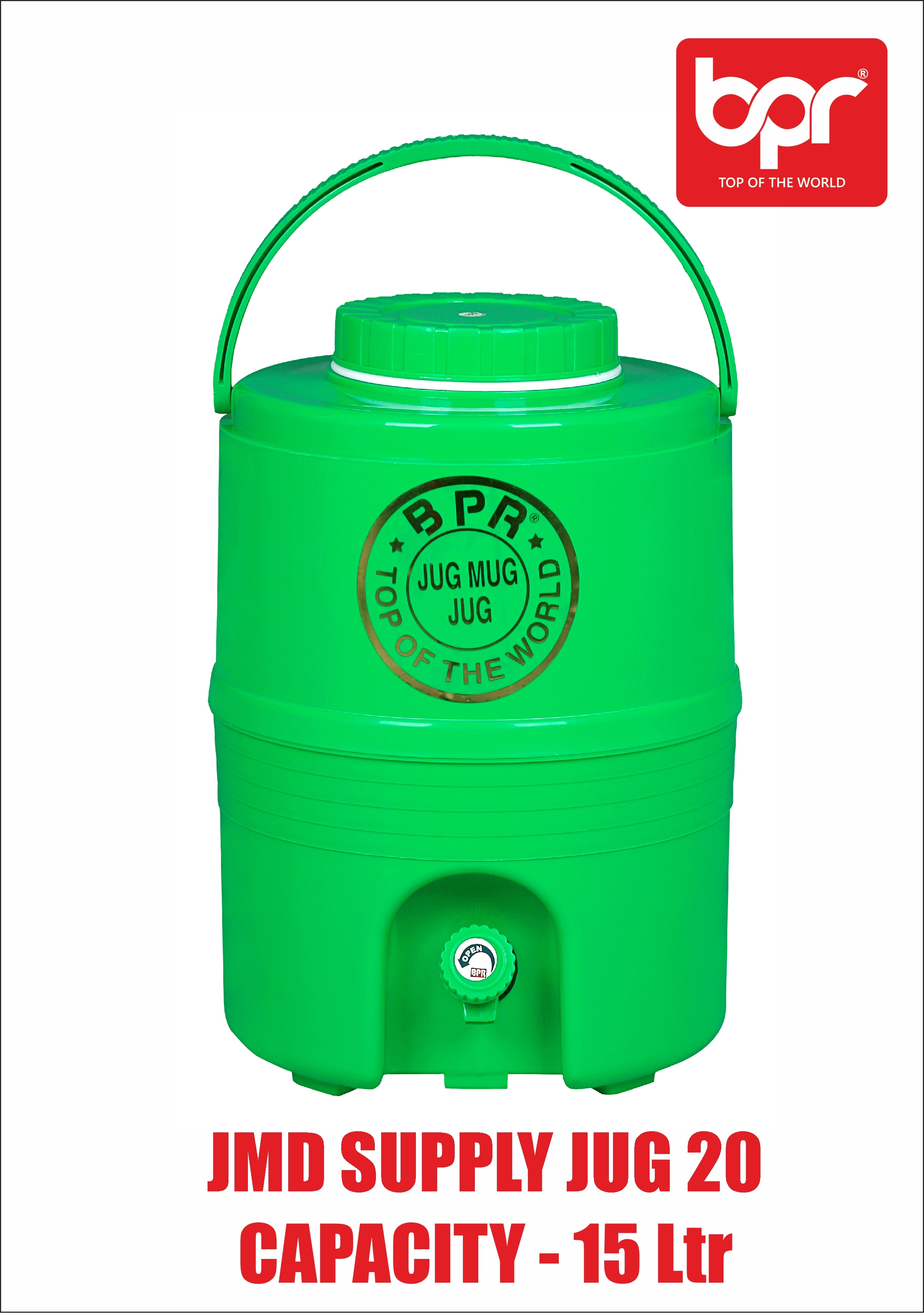 Water Supply Jug - Plastic, 15 Liter, Available In Red, Blue, Green, Orange, Grey | Insulated, Leakage-free, Durable With Easy Access Tap
