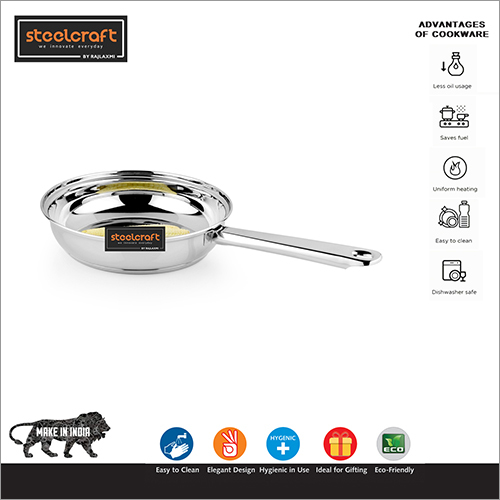 Stainless Steel Sandwich Bottom Frypan Steel Handle