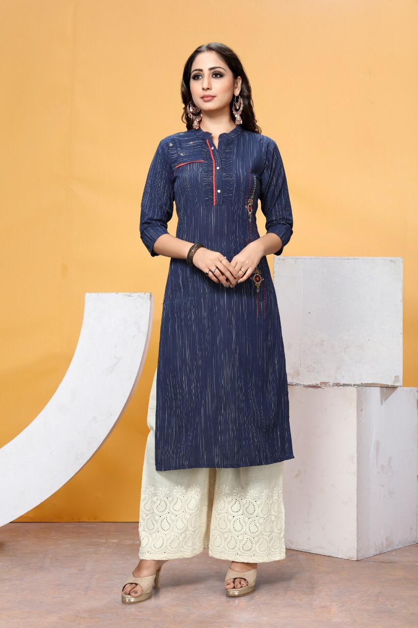 Retro Combo - Cotton Weaving & Doby Top, Cotton Ruby Bottom, Sizes M-xxl | 4-piece Design, 48 Inch Length, Round Neckline, Washable, Plain Pattern, 3-4th Sleeve Style, Suitable For All Seasons