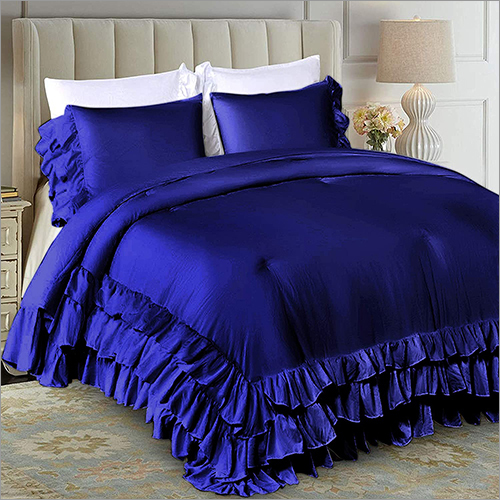 Ruffled Pattern Comforter Set - Cotton Blend, King Size, Plain Dyed | Washable, Stylish Design, Enhanced Durability