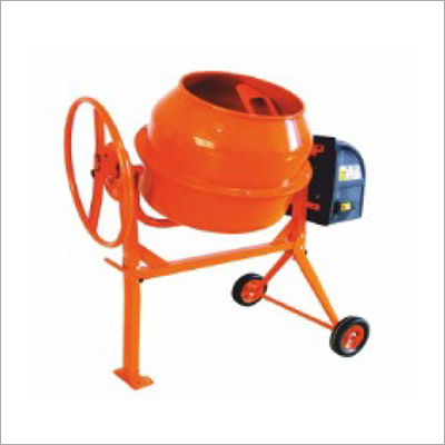 Mini Concrete Mixer - Steel Construction, Orange Finish | Non-Automatic Cement Mixer for Enhanced Durability