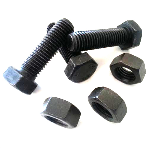 High Tensile Nut Bolt - Steel, Various Sizes, Black Finish | Metric Thread, Hex Head, Grade 8.8, Per Pack