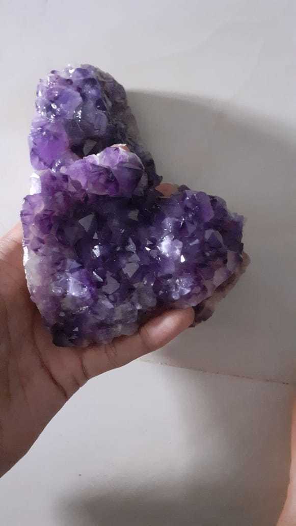 Amethyst Cluster - Medium Size, 1.5 Lbs Translucent Purple Amethyst | Beautiful Natural Shape Cluster