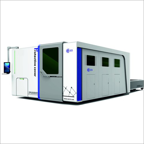 White Full Cover Sheet Tube Fiber Laser Cutting Machine
