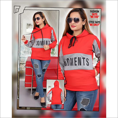 Ladies Hoodies Sweatshirt - Cotton Blend, Sizes S to XL | Washable, Printed Design, Full Sleeve Style