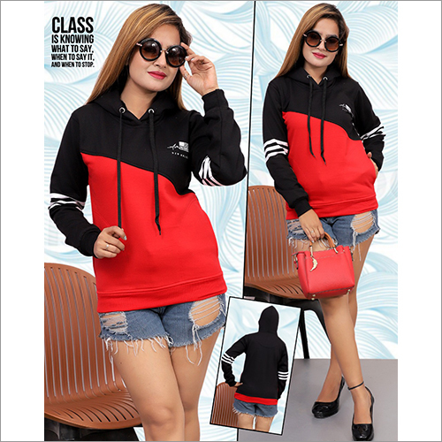 Ladies Winter Hoodies Sweatshirt - Cotton Blend, Full Sleeves | Washable for Comfort and Style During Cold Seasons