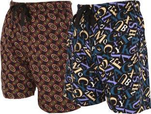 Hosiery Printed Bermuda - Cotton, L XL XXL Sizes, Unisex, Available in Different Colors - Zipper Closure, Stylish Printed Pattern