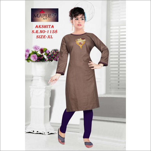 Ladies Plain Rayon Kurtis
