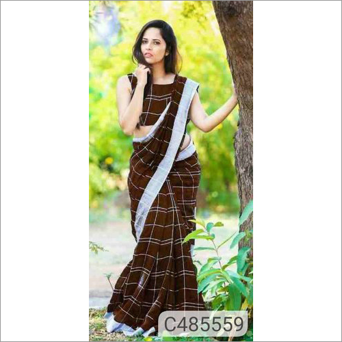 Ladies Check Print Saree