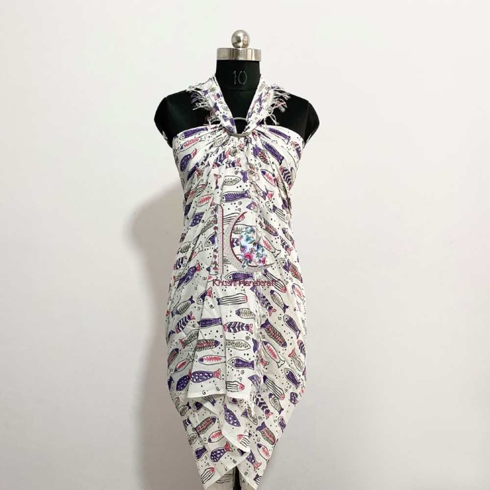 Purple Soft Cotton Beach Eco-friendly Pareo Sarong