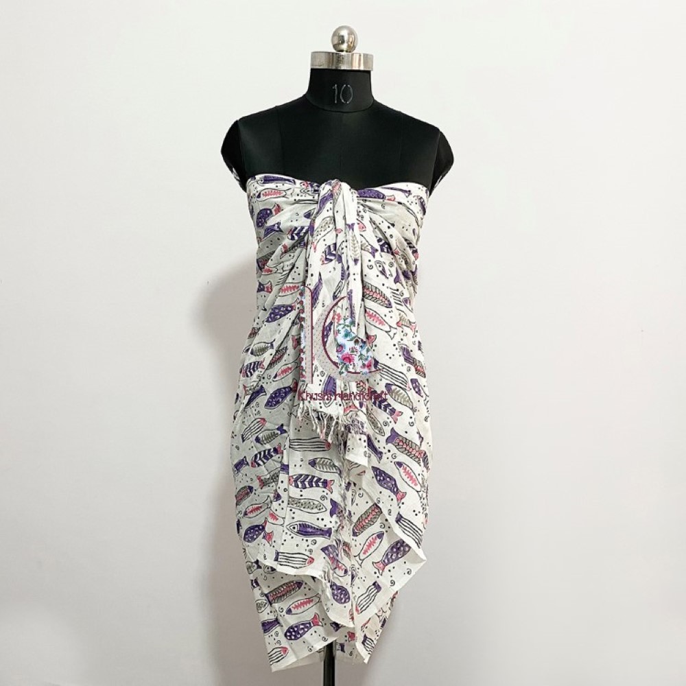 Purple Soft Cotton Beach Eco-friendly Pareo Sarong