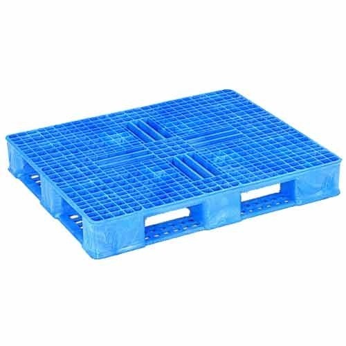 HDPE Pallet - 1000x1200 mm, Blue | 4000-5000 Kg Load Capacity, 4-Way Entry, Plastic Material