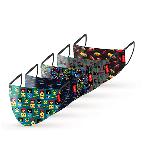 Kids Protective Printed Mask - Standard Size | Multicolor, Anti-Allergic Design for Comfortable Wear