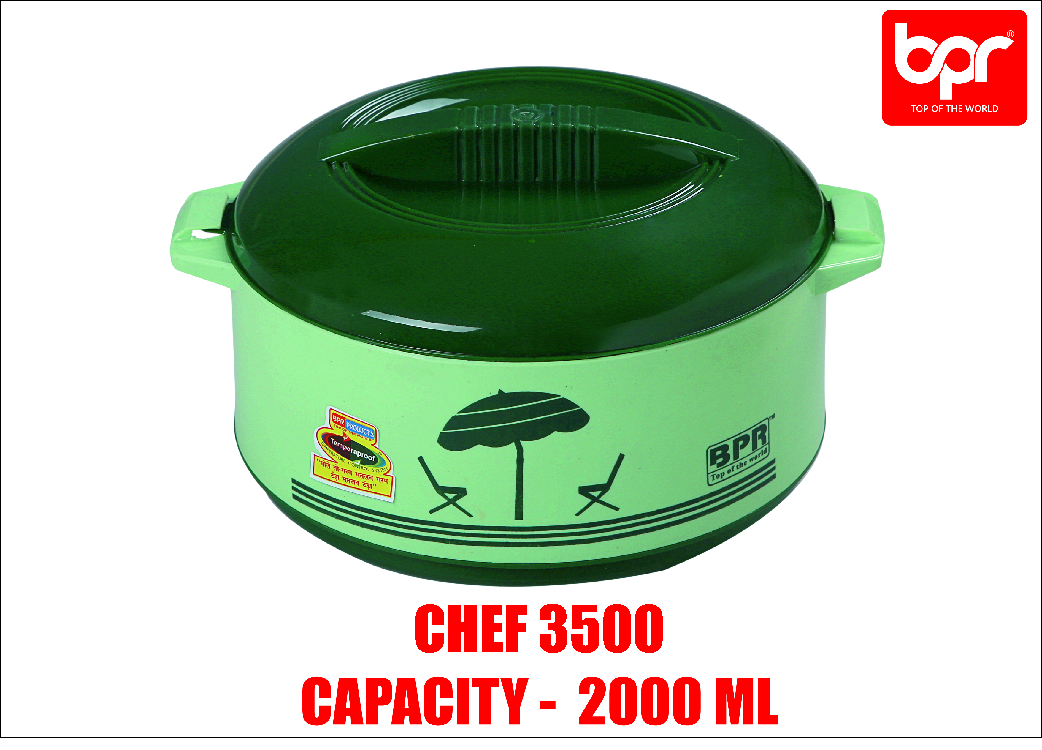 Double Wall Hot Pot - Stainless Steel 2000 Ml, Food Grade Plastic, Available In 4 Colors With Rigid Handles