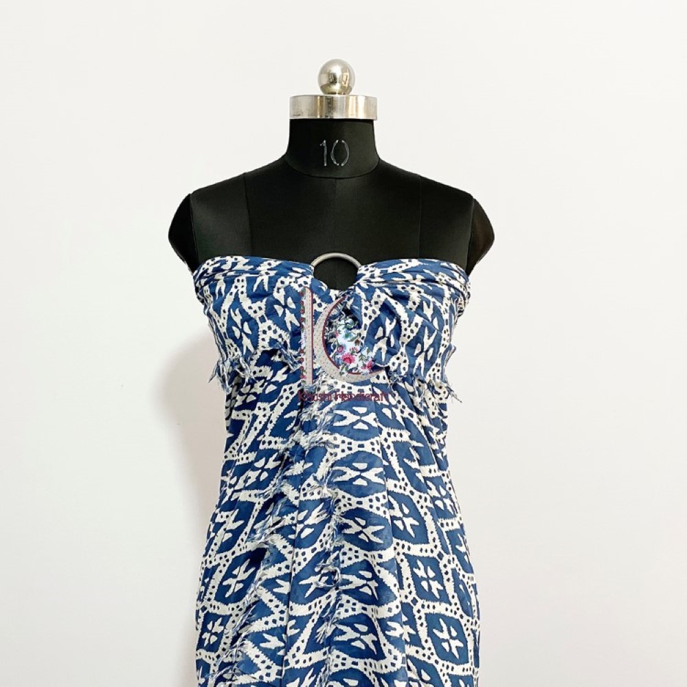 Blue Summer Collection Beach Wear Dress Printed Sarong