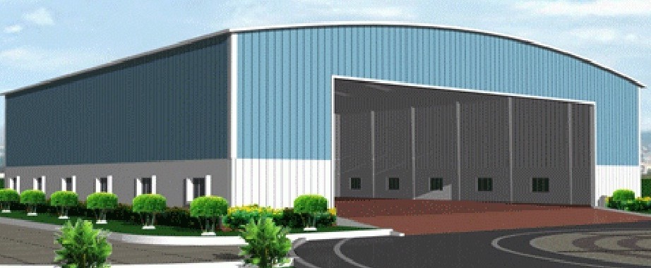 Blue Pre Engineering Warehouse Building