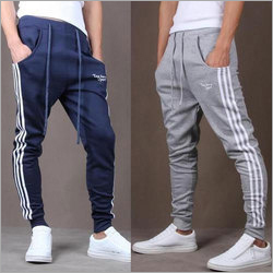 Mens Slim Fit Sports Lower - Striped Cotton | Quick Dry, Washable, Dry Cleanable, No Fade