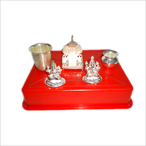 Silver Ganesh Laxmi Lota Kalash Palki Set