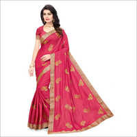 Designer Pure Silk Pink Saree