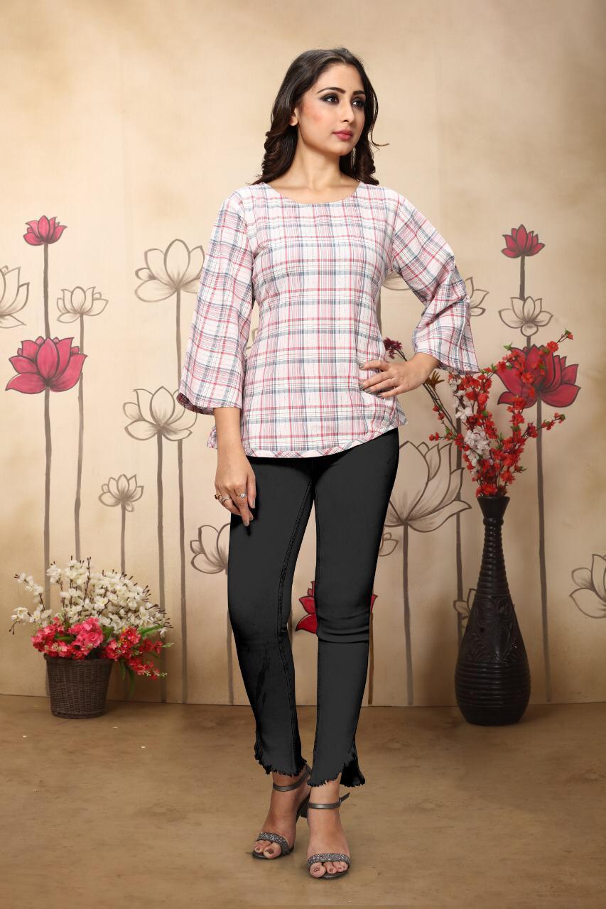 Ladies Tops - Woven Stripes Cotton, Sizes S(l36) M(38) L(40) Xl(42), Washable, Printed Pattern, Suitable For All Seasons