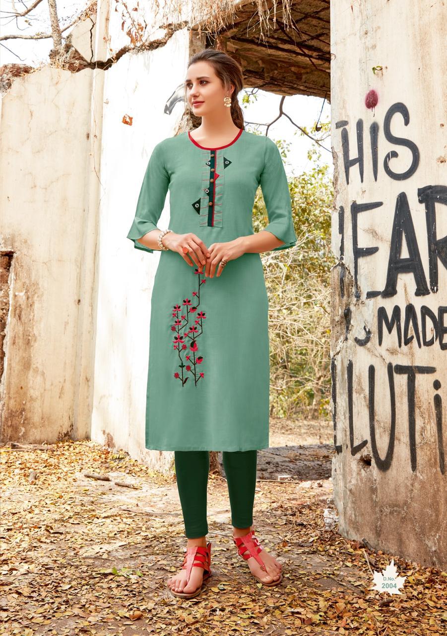 Jinesh Lunched By Candy Vol-2 - 14 Kg Rayon Slub With Hand Work | Ladies Formal Wear, 3-4th Sleeve, Available In M/l/xl/xxl, Printed Designs For All Seasons