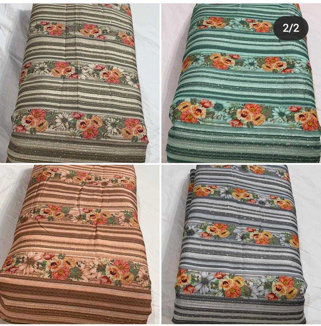 Digital + Embroidery Work On Georgette