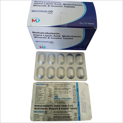 मिथाइलकोबालामिन अल्फा लिपोइक एसिड मल्टीविटामिन खनिज और इनोसिटोल टैबलेट