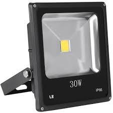 30w Led Flood Light - Aluminium, 22x22x4.5 Cm, Matte Black | Ip66 Waterproof, Soft Light, 6500k Cool White, 50000 Hours Lifetime