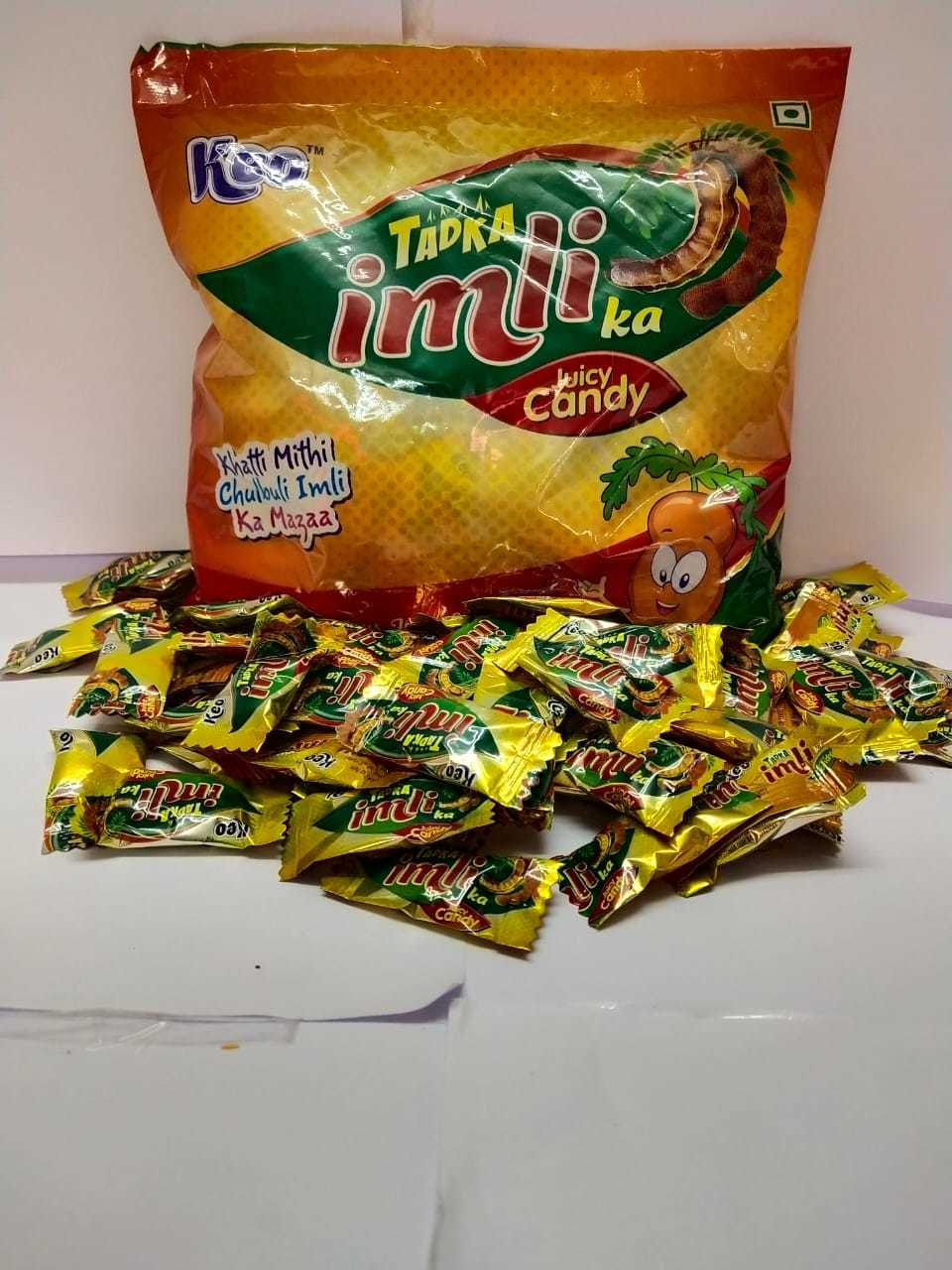 Tadka Imli Juicy Candy - Solid, Eggless | Rich Tamarind Flavor, Tasty Sweet & Sour Contrast, Hygienically Processed In Attractive Pp Packet
