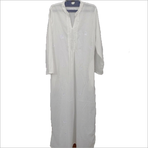 Ladies Haji Dress - Cotton Blend, Available in S, M, L, XL - Washable, All Season, Elegant White Color