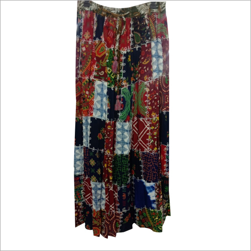 Viscose Patch Skirt - Summer Casual Skirt, Available in Different Colors - Printed Patterns for Effortless Style and Comfort