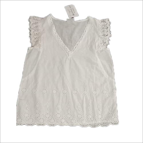 Ladies Plain Top - Cotton Blend, All Sizes Available, Ivory White, Suitable for All Seasons