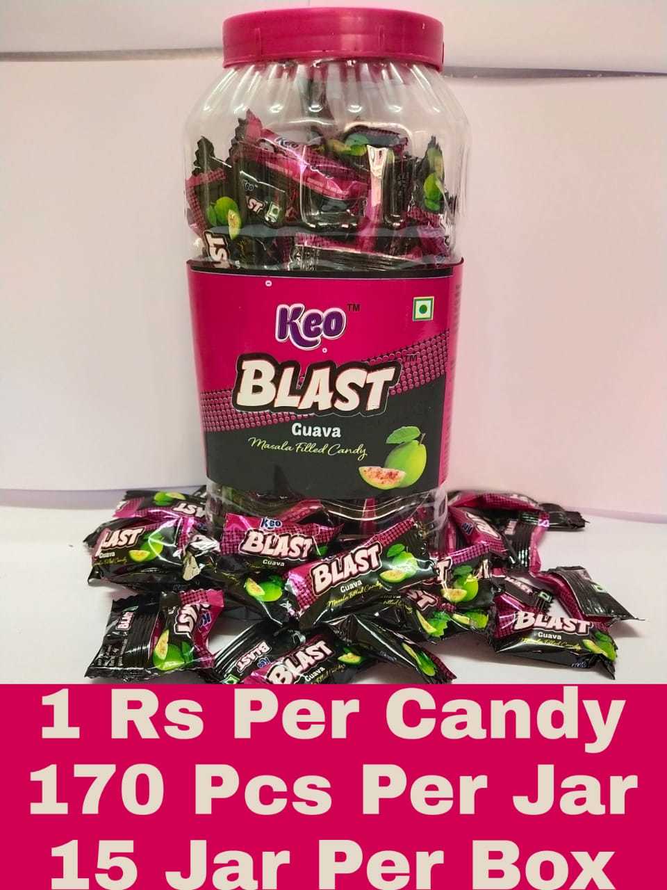 Blast Guava Masala Filled Candy - Solid Candy , Eggless, 9 Months Shelf Life, Delicious Guava Flavor, Preservative-free, Melts In Your Mouth
