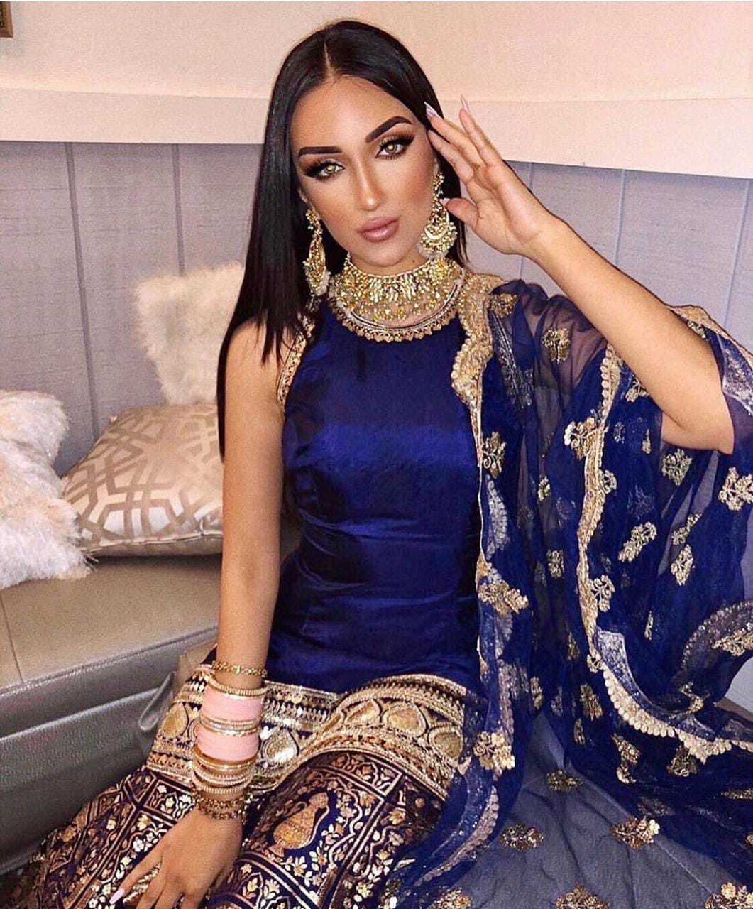 Top, Bottom, Dupatta On Fox Georgette