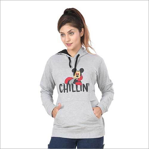 वॉशेबल लेडीज़ प्रिंटेड हुडी