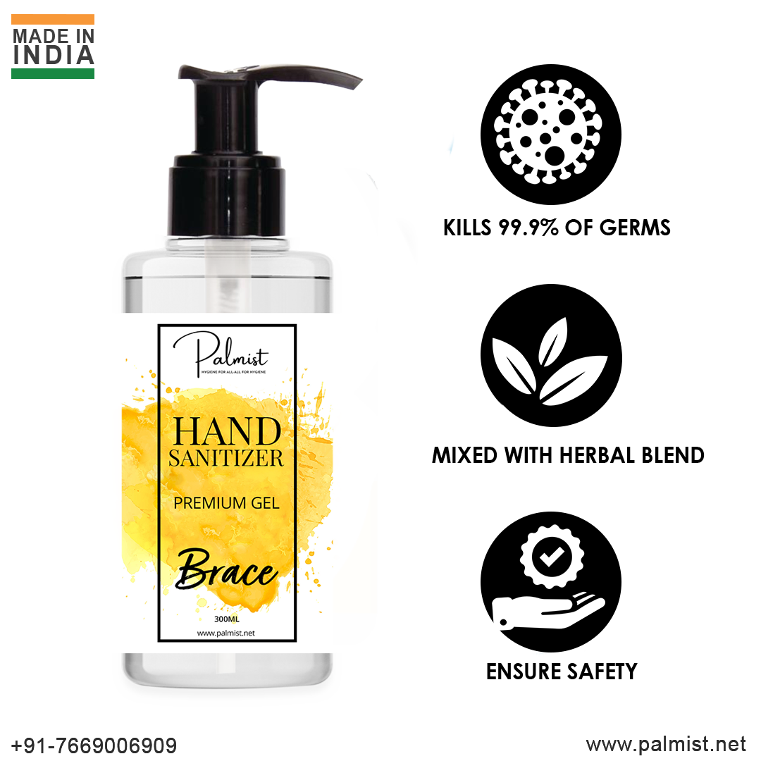 Palmist Hand Sanitizer - 300ml Isopropyl Alcohol 70% | Pack Of 3 With Tizuka, Signature, And Brace Fragrances, Kills 99.99% Germs, Suitable For All Ages, Transparent